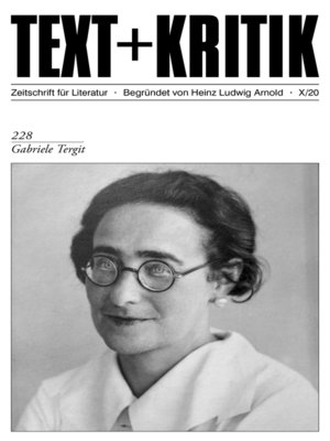 cover image of TEXT + KRITIK 228--Gabriele Tergit